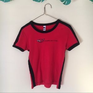 Corvette Red Black Short Sleeve Top